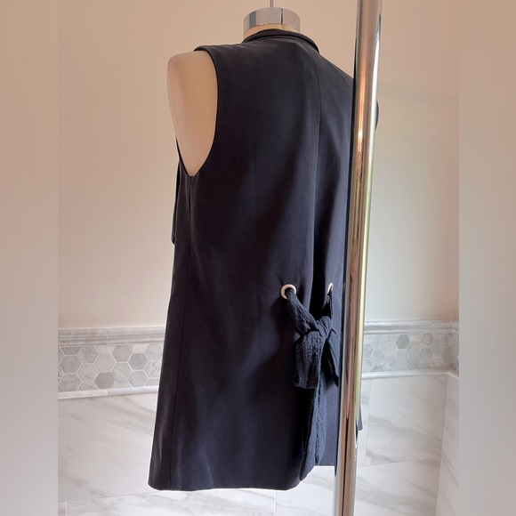 Anthropologie Elevenses Back Bow Detail Navy Vest Sz S - Picture 6 of 11